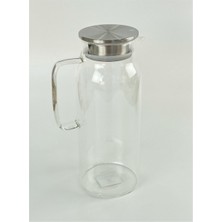 AvantajAl 1500 ml Borosilikat Cam Su Sürahisi - Metal Kapaklı ve Isıya Dayanıklı