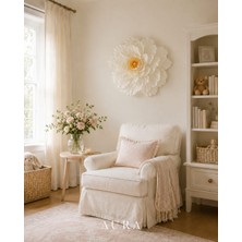 Aura Design Studio Aura Beyaz Dev Şakayık Çiçeği Duvar Dekoru – 3 Boyutlu Büyük Boy