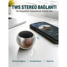 Shoplet Mini Kablosuz Hoparlör Derin Bas Tws Bağlantı Şarjlı Model Yeni Nesil