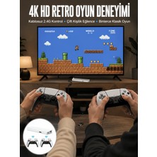 Shoplet 3D Çift Oyun Kollu 4K Hd Ekran Nostaljik 20.000 Oyunlu Beyaz Game Box Yeni Nesil