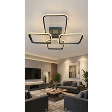 G-Light 4 Lü Dikdörtgen Siyah Modern Plafonyer LED Avize