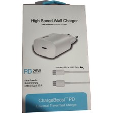 BSSM 3.0A 25W Type-C Şarj Başlığı Hızlı Şarj Quick Şarj Özellikli Şarj Aleti Adaptörü + Kablo Seti 25 Watt