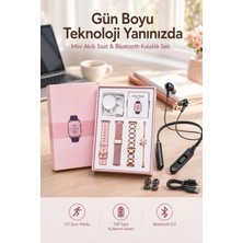 Hace Bazaar Kablolu Bluetooth Kulaklık ve Kadınlara Özel Bileklik Hediyeli Yeni Nesil Akıllı Saat 3 Kordonl