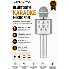 Linarya Bluetooth Karaoke Mikrofonu Kablosuz Taşınabilir Hoparlörlü Mikrofon Echo Efektli Android & iPhone Uyumlu
