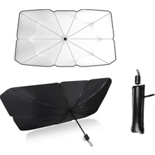 Esranın Dünyası Araç Içi Ön Cam Güneşliği, Katlanabilir Şemsiye Şeklinde Otomobil Ön Cam Güneşliği,%99 Etkin Koruma, Otomobil, Suv, (140 x 79 Cm)