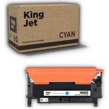 Kingjet Samsung Uyumlu CLT-C406S Standart Kapasiteli Mavi (Cyan) Çipli Muadil Toner | CLP-360N