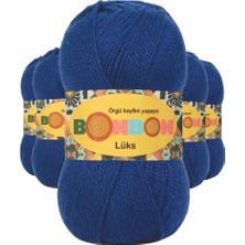 Mudanis 5 Adet Lüks Patik Ipi Yünü Saks Mavi 98488 - Bonbon Mudanis