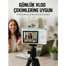 MiraLive Beyaz 4K Dijital Kamera 2.4 Inç Hd Ekran ve LED Flaşlı