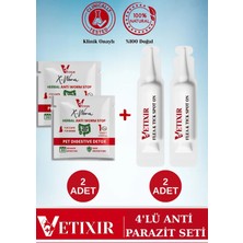 vetixir kedi ve köpek  bit pire kene bitkisel 2 damla ve 2 tablet paketi