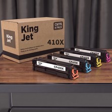 Kingjet Hp Uyumlu CF410X 4 Renk Yüksek Kapasiteli (Takım) Çipli Muadil Toner | M452DW