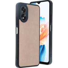 Elivora Newface Oppo A38 Kılıf Aras Deri Kapak - Pudra