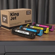 Kingjet Hp Uyumlu 304A 4 Renk Standart Kapasiteli (Takım) Çipli Muadil Toner