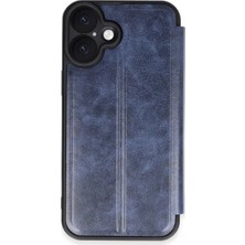 Elivora Newface Apple iPhone 16 Plus Kılıf Flip Cover - Lacivert