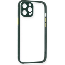 Elivora Newface Apple iPhone 12 Pro Kılıf Miami Şeffaf Silikon - Koyu Yeşil