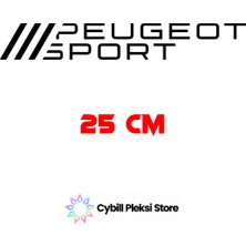 Peugeot Sport Sticker 25 cm Oto Araç Yapıştırma Sticker - Kırmızı / Beyaz / Altın / Hologram Folyo Kesim Cybill Store