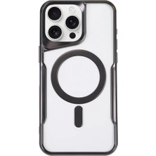 Elivora Newface Apple iPhone 16 Pro Max Kılıf Boyi Magsafe Silikon Kapak - Siyah