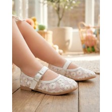 Surpie Shoes Çocuk Dantel Babet, Çocuk Abiye Ayakkabı