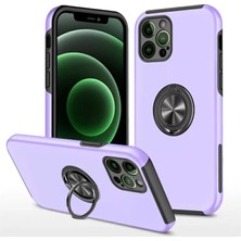 Elivora Newface Apple iPhone 12 Pro Kılıf Elit Yüzüklü Kapak - Mor