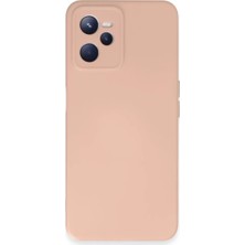 Elivora Newface Realme C35 Kılıf Nano Içi Kadife Silikon - Pudra