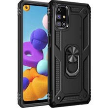 Elivora Newface Samsung Galaxy M51 Kılıf Sofya Yüzüklü Silikon Kapak - Siyah