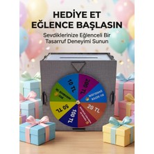 Uslucan Alışveriş Renkli Şans Çarklı Para Biriktirme Oyunu Eğlenceli Tasarruf Kutusu Ahşap Challenge Kumbarası