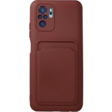 Elivora Newface Xiaomi Redmi Note 10S Kılıf Kelvin Kartvizitli Silikon - Bordo