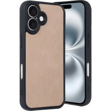 Elivora Newface Apple iPhone 16 Kılıf Aras Deri Kapak - Pudra