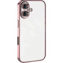 Elivora Newface Apple iPhone 16 Plus Kılıf Razer Lensli Silikon - Pembe
