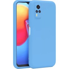 Elivora Newface Vivo Y53S Kılıf Nano Içi Kadife Silikon - Mavi
