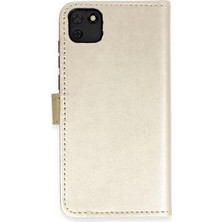 Elivora Newface Huawei Y5P Kılıf Trend S Plus Kapaklı Kılıf - Gold