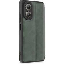Elivora Newface Oppo A38 Kılıf Flip Cover - Koyu Yeşil