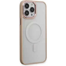 Elivora Newface Apple iPhone 15 Pro Kılıf Room Magneticsafe Silikon - Pudra