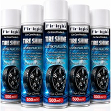 Firigia 5'li Avantaj Set, Lastik Parlatıcı 500ML, Aerosol Sprey, Derin Siyah Görünüm, Toz Tutmaz, Uzun Süre Kalıcılık