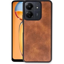 Elivora Newface Xiaomi Redmi 13C Kılıf Aras Deri Kapak - Taba