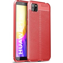 Elivora Newface Huawei Y5P Kılıf Auto Focus Kapak - Kırmızı