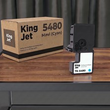 Kingjet Kyocera Uyumlu TK-5480 Standart Kapasiteli Mavi (Cyan) Muadil Toner Çipli | Ecosys PA2101CX