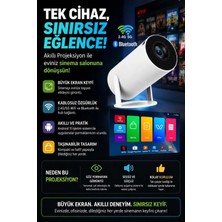 Genel Tedarik Taşınabilir Sinema Projektörü Bluetooth Android 11 Akıllı Projeksiyon Wifi Beyaz
