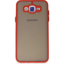 Elivora Newface Samsung Galaxy J7 Kılıf Montreal Silikon Kapak - Kırmızı