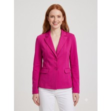 Neden Tekstil Kadın Slim Fit Fuşya Ceket