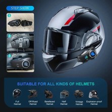 Genel Tedarik Motosiklet Kaskı Için Bluetooth Kulaklık 1080P Kameralı Intercom Su Geçirmez 2 Yıl Garantili