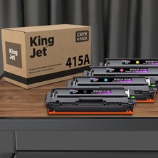 Kingjet Hp 415A Uyumlu Standart Kapasiteli 4 Renk (Takım) Çipli Muadil Toner | Pro M454DN Uyumlu