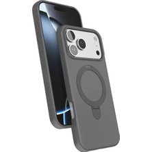 Elivora Newface Apple iPhone 17 Pro Max Regal Magsafe Standlı Kapak - Titan Gri