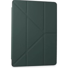 Elivora Newface Samsung Galaxy Tab A9 Plus Kılıf Kalemlikli Mars Tablet Kılıfı - Koyu Yeşil
