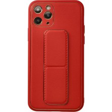 Elivora Newface Apple iPhone 11 Pro Kılıf Coco Deri Standlı Kapak - Kırmızı