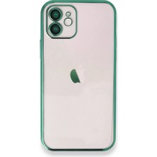 Elivora Newface Apple iPhone 12 Kılıf Razer Lensli Silikon - Yeşil