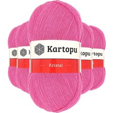 Mudanis 5 Adet Kristal Çift Katlı El Örgü Lif Ipi Şeker Pembe K772 - Kartopu Mudanis