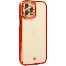 Elivora Newface Apple iPhone 12 Pro Kılıf Liva Lens Silikon - Kırmızı