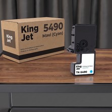 Kingjet Kyocera Uyumlu TK-5490 Mavi (Cyan) Muadil Toner Çipli | Ecosys PA2101CX