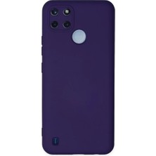 Elivora Newface Realme C25Y Kılıf Nano Içi Kadife Silikon - Mor