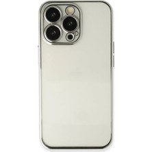 Elivora Newface Apple iPhone 14 Pro Kılıf Razer Lensli Silikon - Gümüş